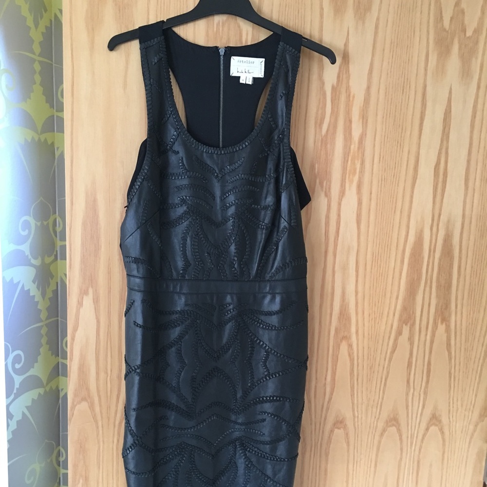 Nicole Miller Atelier - Stitched Leather Dress